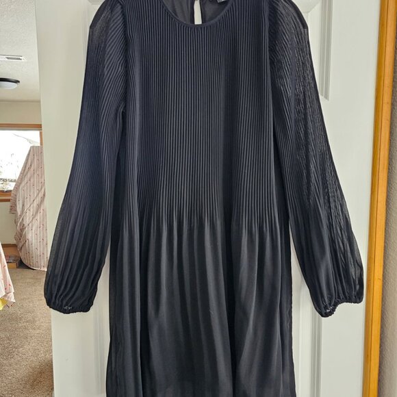 Halogen Women's Black Plisse Dress XS-Med, Fit and Flare - Picture 8 of 11